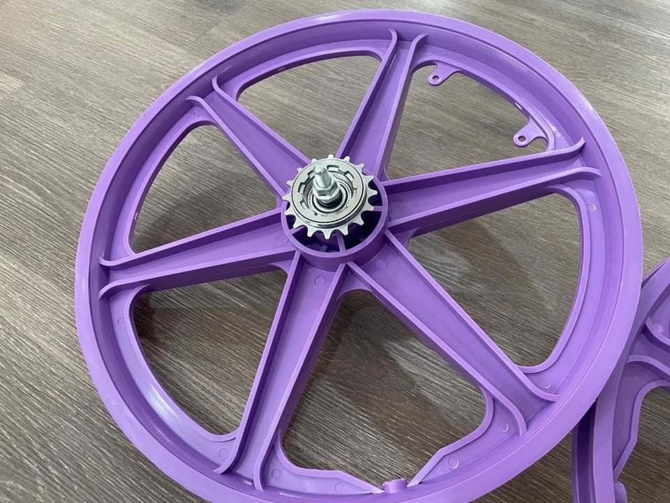 Conjunto de rodas Mag roxas de bicicleta 20" 6 raios para GT DYNO HARO qualquer bicicleta BMX - Imagem 4 de 4