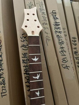 22 Fret Electric Guitar Neck 25.5 inch Maple Fingerboard with Black Bird Inlay