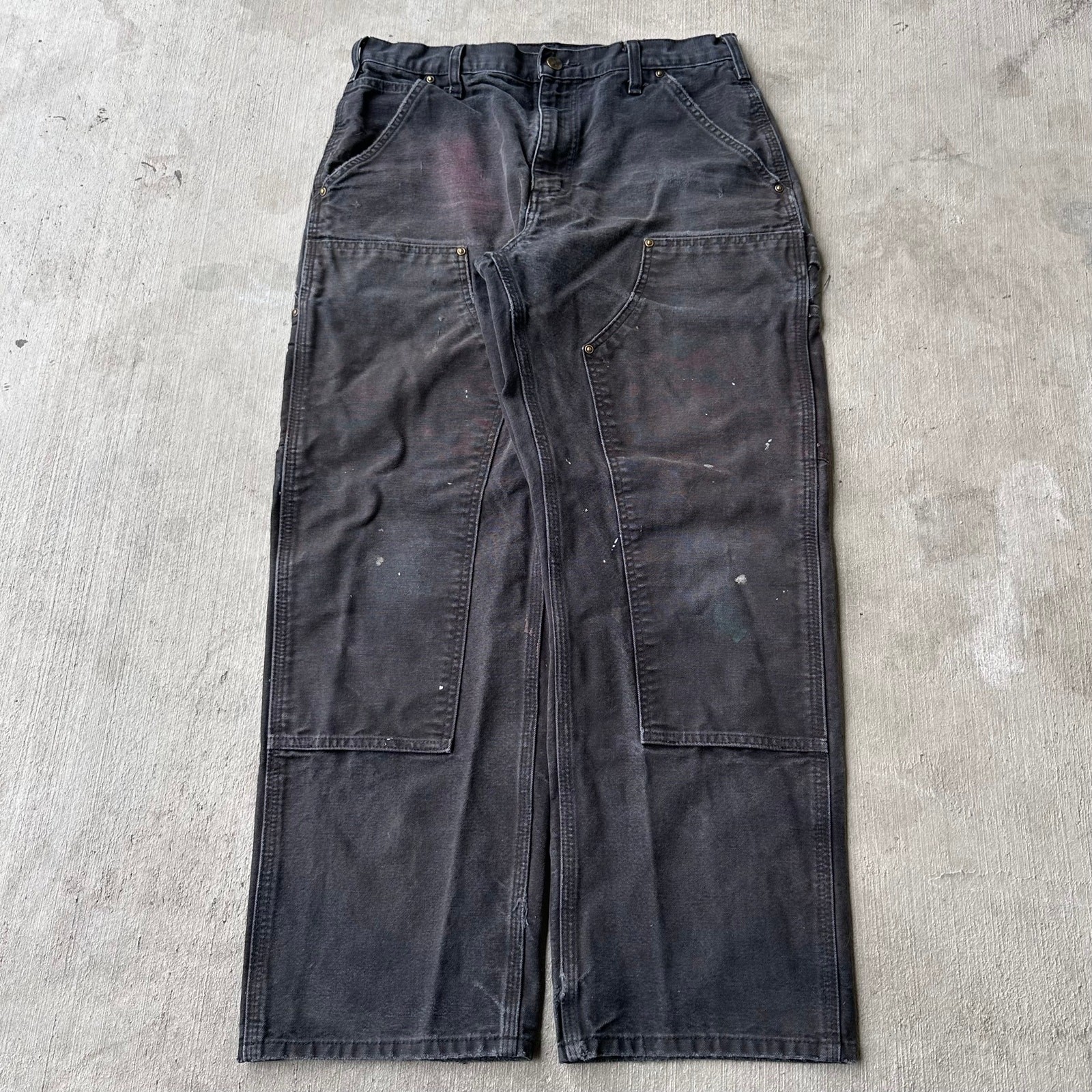 Vintage Y2K Carhartt black double knee work wear carpenter pants