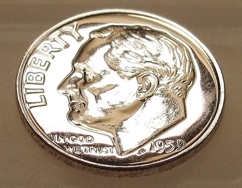 1959 Gem  Proof  "EYE CANDY" Dime 90% Silver Blazing Luster  #124