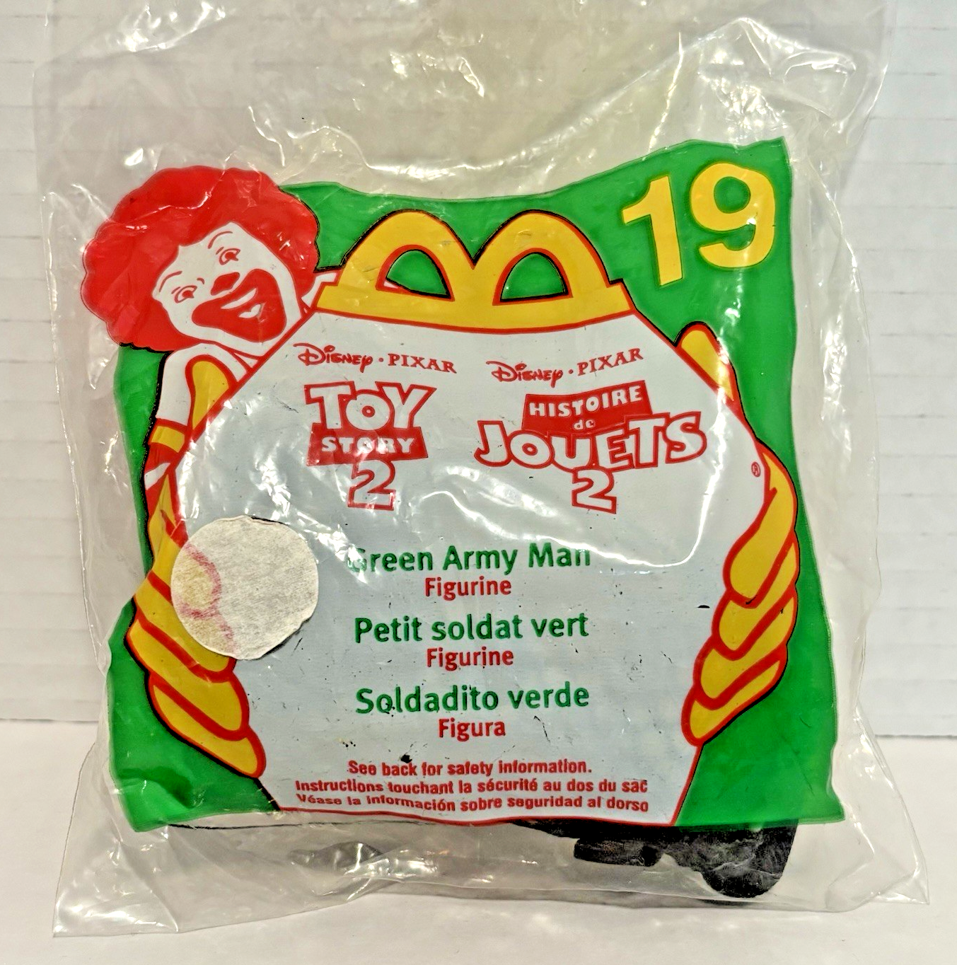 New! Vintage 1999 McDonald's Disney Pixar Toy Story 2 Green Army Man # 19