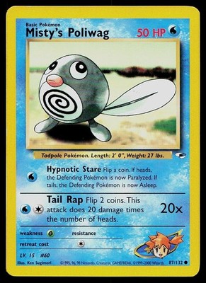 Pokemon Card Gym Heroes Misty's Poliwag 87/132 Unlimited Common