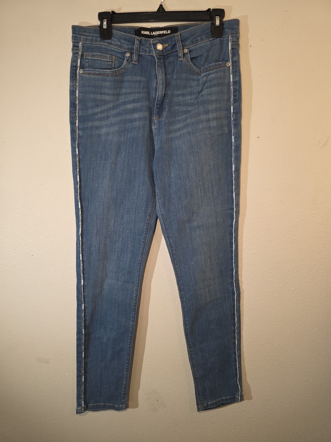 KARL LAGERFELD Women's Jeans 10 Logo Blue