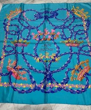 HERMES Carre 90 LE SACRE du PRINTEMPS Scarf Turquoise Women Auth