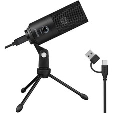 USB Microphone Condenser Metal Recording Mic for Streaming Vocals Voice Overs