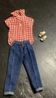 Vintage Mattel BARBIE BLUE JEANS & RED CHECKED BLOUSE 967 Picnic Set (1959)