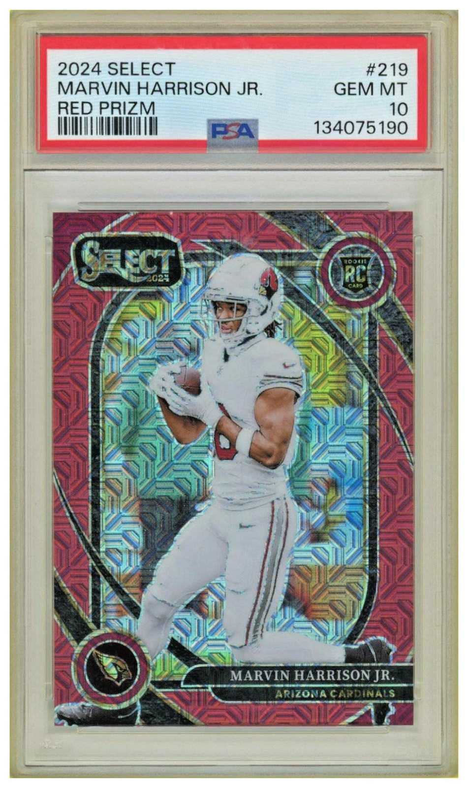 2024 Panini Select Marvin Harrison Jr. Red Prizm #219 PSA 10 RC /49