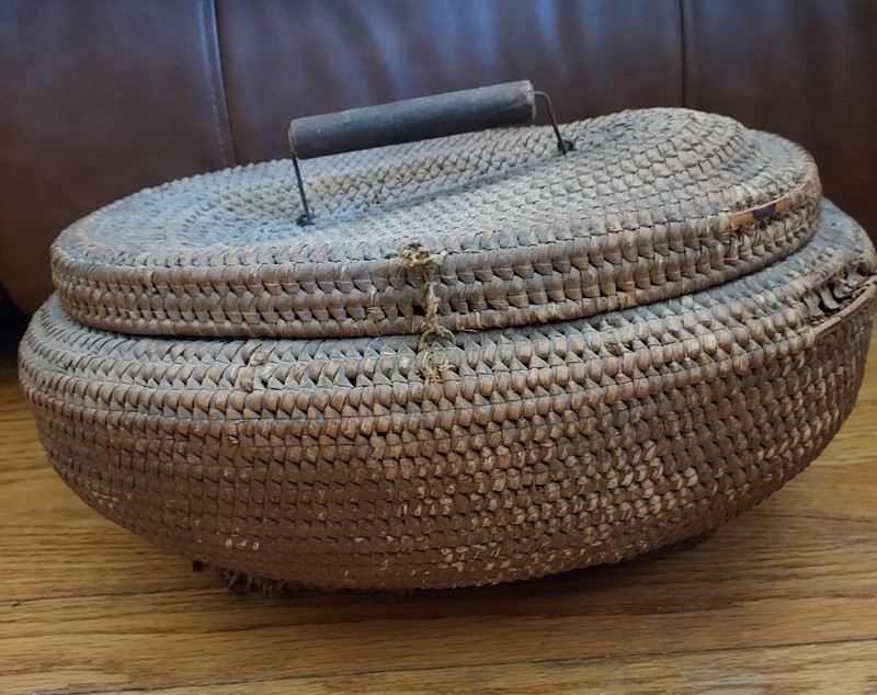 Vintage Woven Sewing Basket