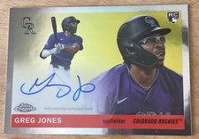 Greg Jones On Card Autograph Rookie 2025 Topps Chrome Platinum #CPA-GJ Rockies. rookie card picture