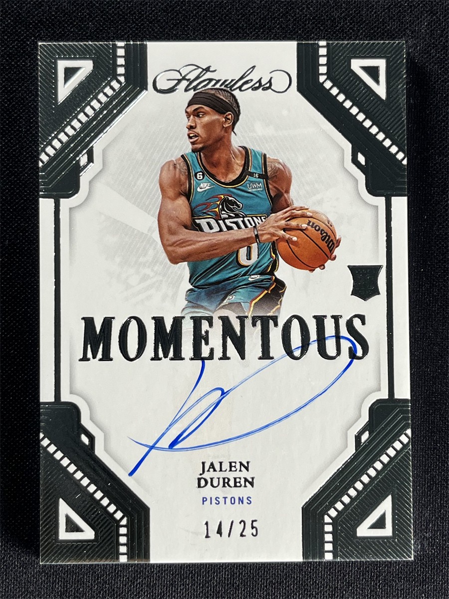 2022-23 Panini Flawless Jalen Duren #MA-JDR Momentous Auto RC Rookie Pistons /25