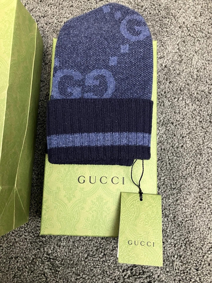 Gucci GG Cashmere Embroidered Beanie Hat Medium 6768274GABX-4469-M RRP £355 - Image 4 of 4