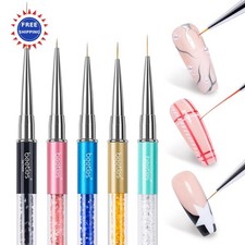 Nail Art Liner Brushes 5Pcs 20mm Beetles Polish Painting Design Diamond Handle