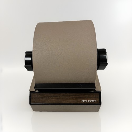 Vtg Rolodex 2254D Putty Metal Rotary File Original Cards & A-Z Tabs MCM Office
