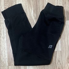 Russell Boys Size Small 6-7 Black Athletic Jogger Pants with Zipper Ankles
