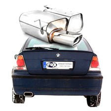 FOX Endschalldämpfer 1x135x80 mit Absorber für BMW E46 Compact 316ti 318ti 325ti
