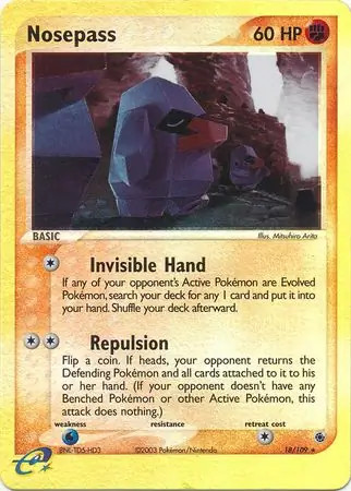 Nosepass - 18/109 - Pokemon Ex Ruby & Sapphire Reverse Holo LP