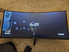 MSI MD342CQP 34  Curved Ultrawide Monitor Cracked/Liquid Damaged Screen   Parts