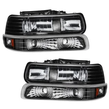 4Pcs Headlight Bumper Lamp Fit For Chevy Silverado Tahoe Suburban 99-02 00-06