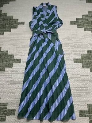 green emerald velvet dress Tory Burch Printed Midi Dress Green