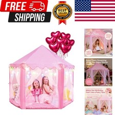 Princess Tent - 55 x 53 in, Toddler - Starry LED Lights Kids Tent - Cozy Indo...