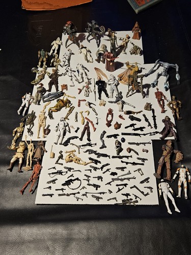 Star Wars Lot Of Loose Auctions Figures And Parts 100+ Figures Speeders Weapons