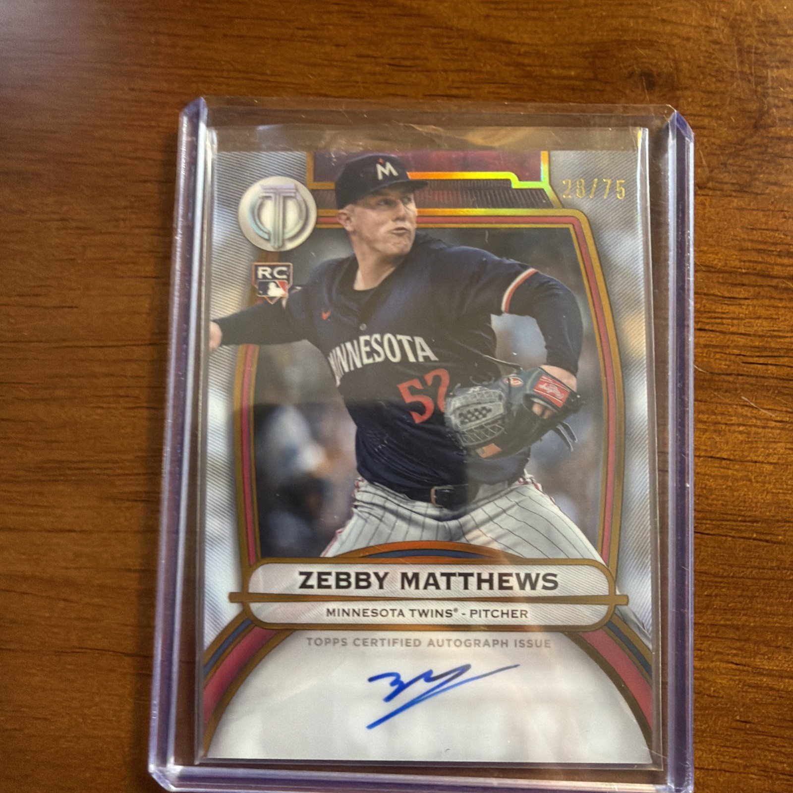 Zebby Matthews 2025 Topps Tribute Tribute Autographs Gold #/75 Auto #TA-ZM