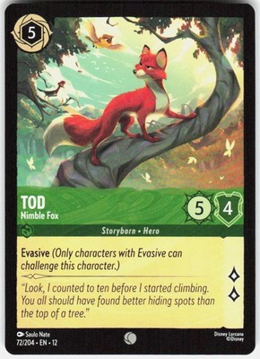 Tod Nimble Fox 72/204 Wilds Unknown Disney Lorcana