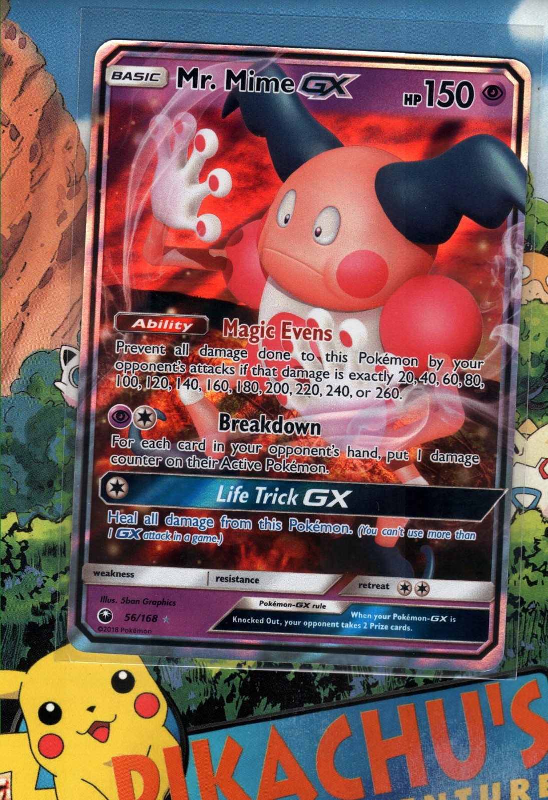 Pokemon TCG Mr. Mime GX 56/168 Celestial Storm Holo NM