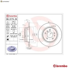 2x BREMSSCHEIBE 08.5174.34 F�R BMW 5E34 M43B18 M40B18 1.8L 4cyl 5 E34 M51D25