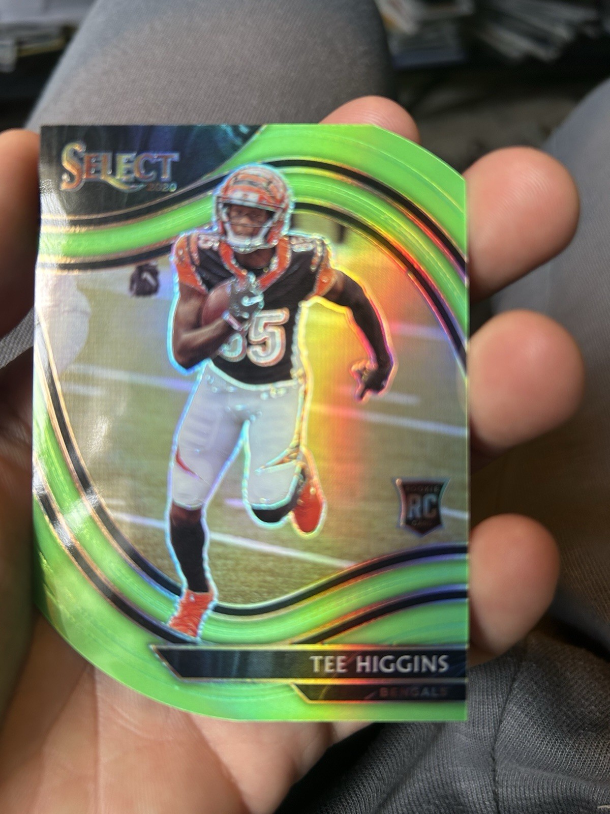 2020 Panini Select - Field Level Tee Higgins #360 Neon Green Prizm Die-Cut (RC)