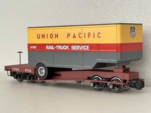 Remolque Bachmann Union Pacific Piggyback con carro plano 98301 escala G (nuevo en caja) | Condition: New