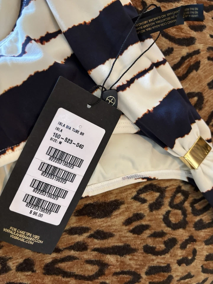 Black and White VIX Bikini Bottom with Gold Accent New Medium - Image 2 of 3