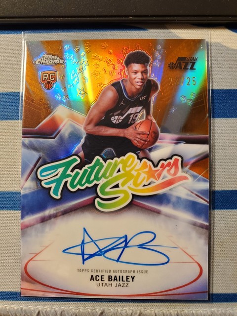 2025-26 Topps Chrome NBA Ace Bailey RC On Card Autograph Future Stars Orange /25