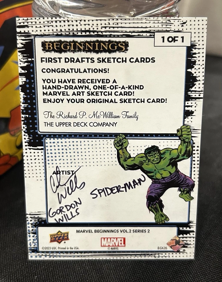 2023 Marvel Beginnings Vol. 2 Series 2 SPIDER-MAN Artist Sketch Card 1/1 - Image 2 of 2