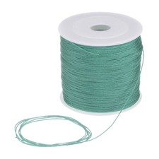 0.6mm Nylon Satin Cord 164 Yards Bracelet String Beading Thread, Blue Green