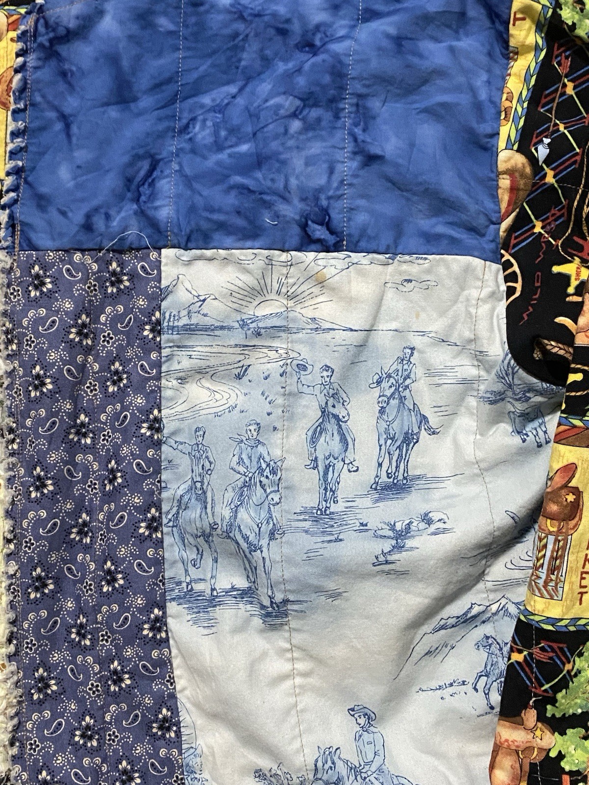 Upcycled Patchwork Western Cowboy Theme Jacket Ha… - image 4