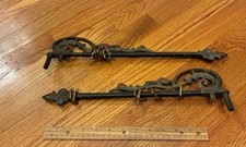 Vintage Antique Swing Arm Curtain Rods Adjustable - Ornate Design - Lot of 2
