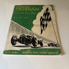 1952 INDIANAPOLIS 500 Program 36th 500 Mile Race - Troy Ruttman Winner