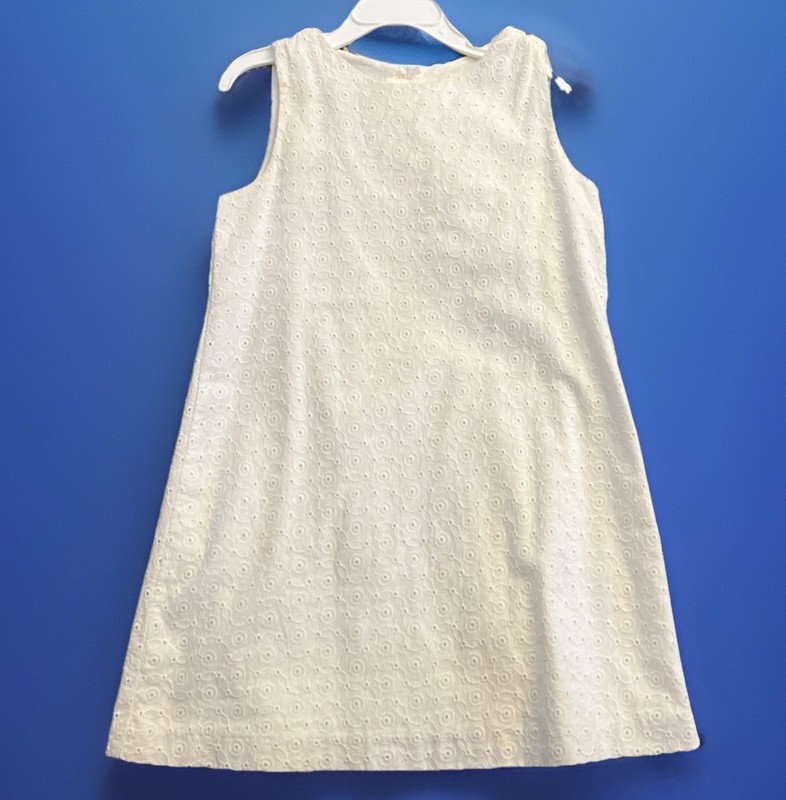 Gymboree Dress Girls Sz 6 White Eyelet Sleeveless 100% Cotton Lined 2018 Easter