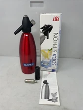 NEW CAMPARI Red Aluminum iSi Soda/Seltzer Siphon 1 Liter / 1 Quart VINTAGE RARE
