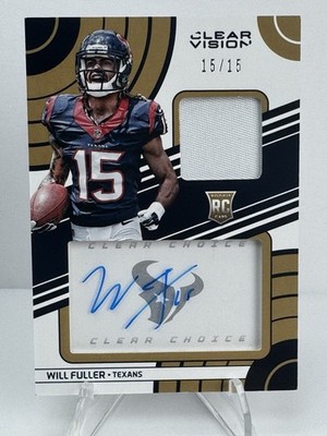 Will Fuller 2016 Panini Clear Vision 15/15 Jersey Match/Bookend RPA  