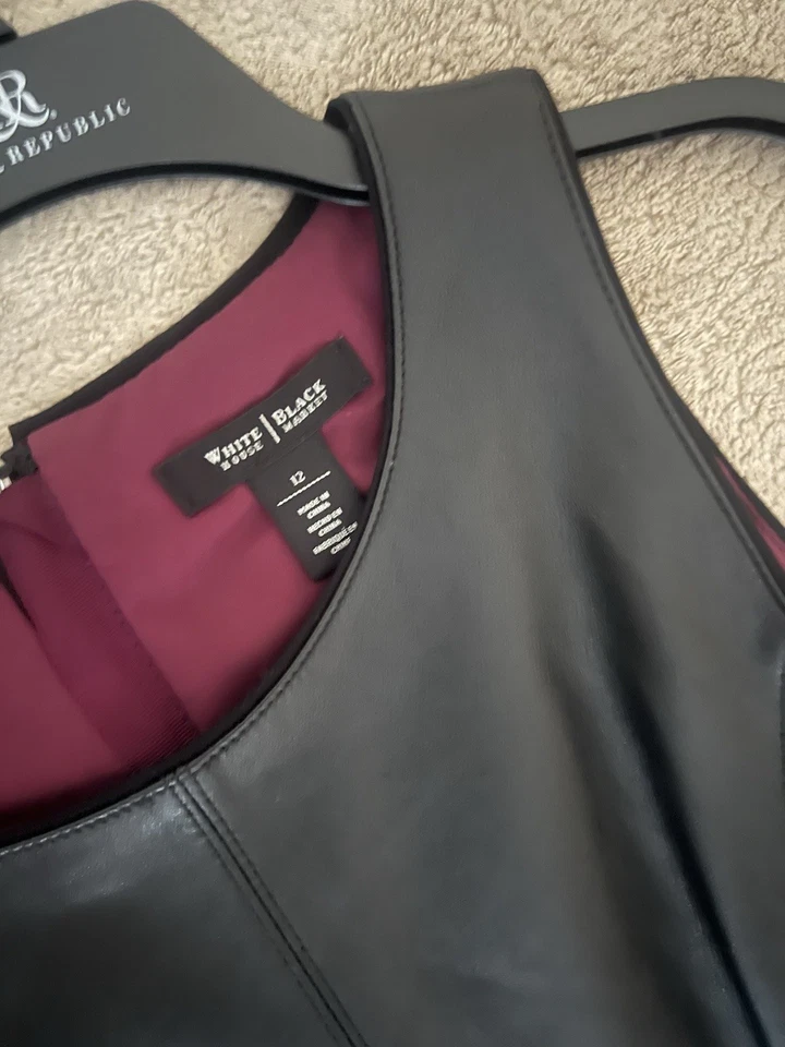 Chaleco para mujer White House Black Market 100 % forro de cuero general talla 12 nuevo Foto 2 de 4