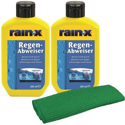 Rain-X Original Regenabweiser 2x200ml Scheibenversiegelung +Sonax Mikrofasertuch