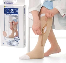 JOBST Medical LegWear UlcerCare Knee HIgh Open Toe Zippered on Left Plus Liner 4