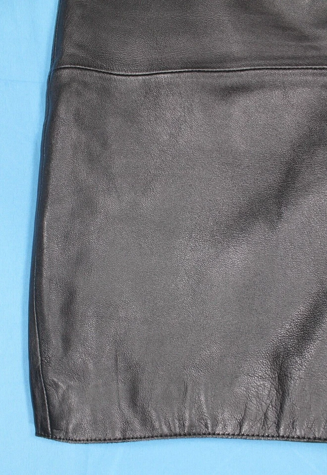 ISAAC MIZRAHI Forrado CUERO LATERAL NEGRO Dardos Cremallera Lápiz/FALDA RECTA Talla 8 Foto 3 de 4