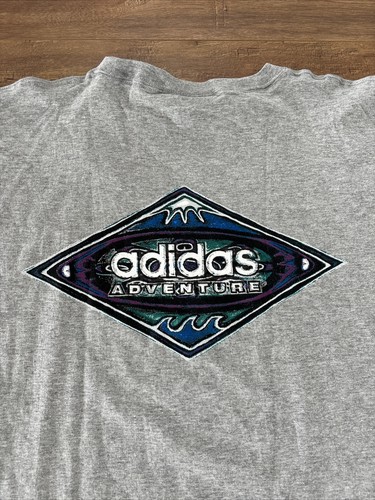 Vintage NWT Adidas Adventure Single Stitch T Shirt Mens XL Waves 3 Stripe Vtg - Picture 6 of 6