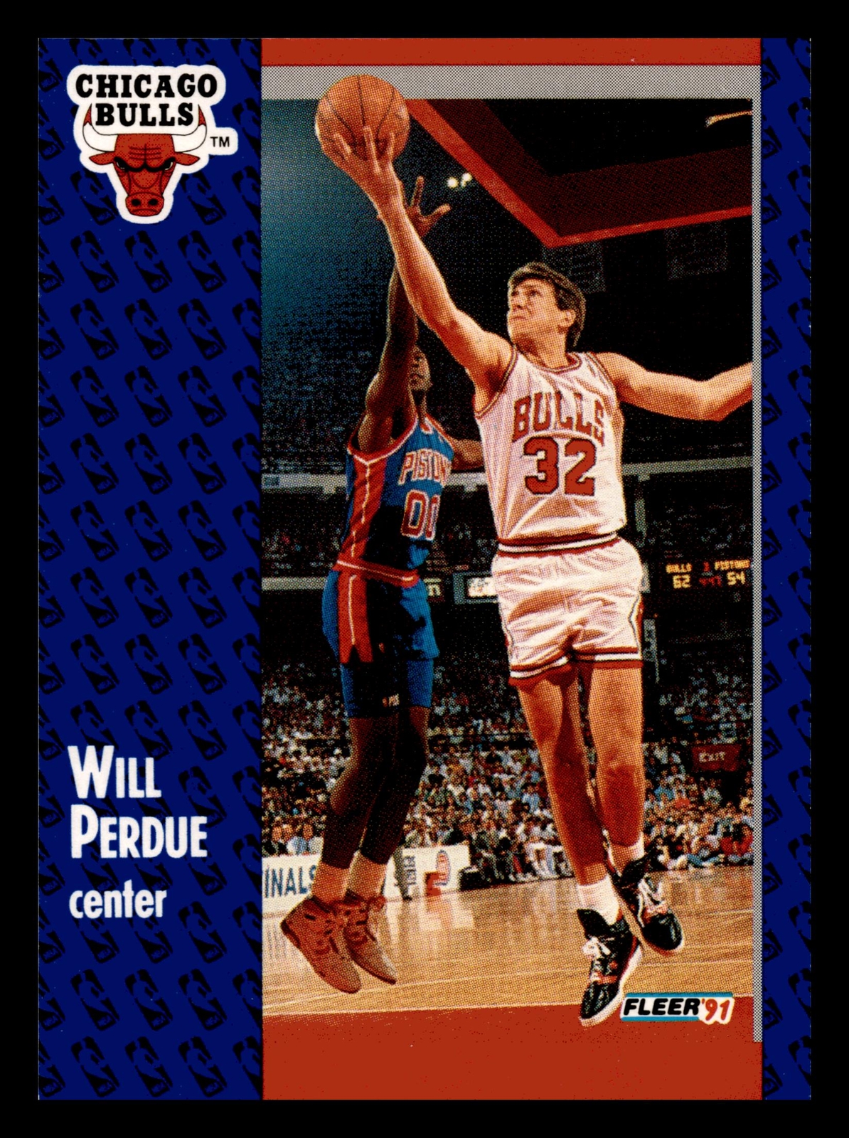 Will Perdue 1991-92 Fleer #32 Chicago Bulls Near Mint NM