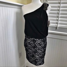 City Triangles NWT One Shoulder Lace Bandage Dress Juniors Medium