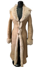 Karen Millen Real Sheepskin Shearling Toscana Waterfall Maxi Coat Jacket S Uk10