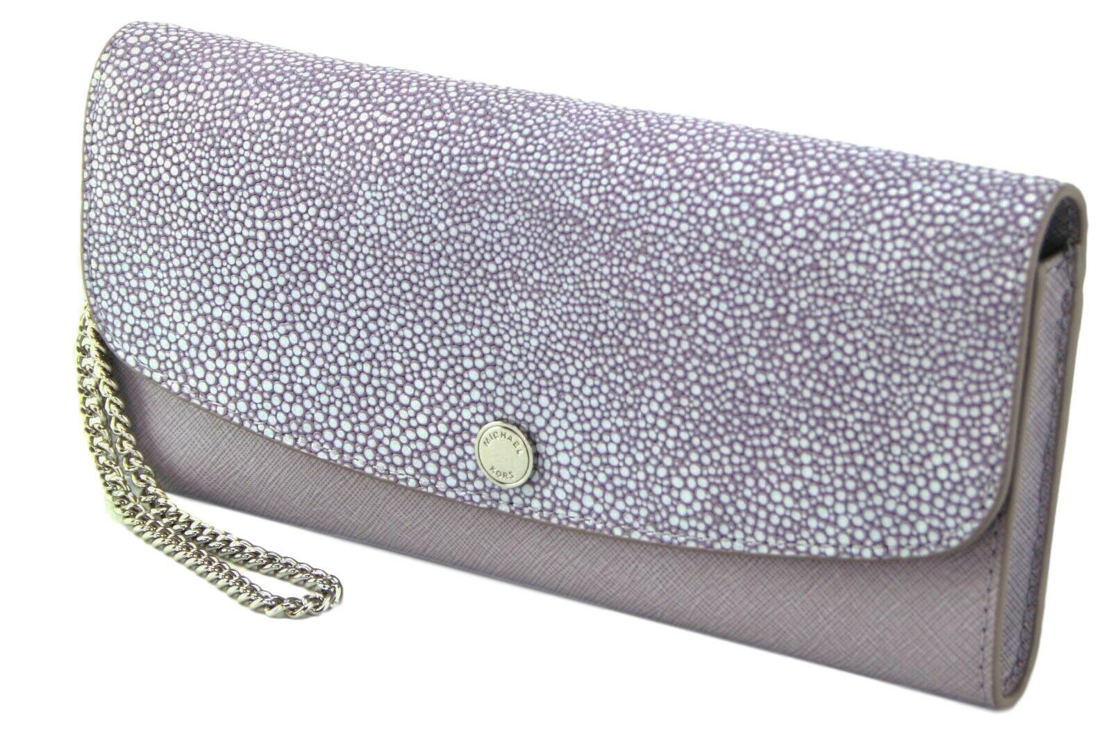 Michael Kors Purse Lilac Large Purple Envelope Flap Wristlet Leather Juliana